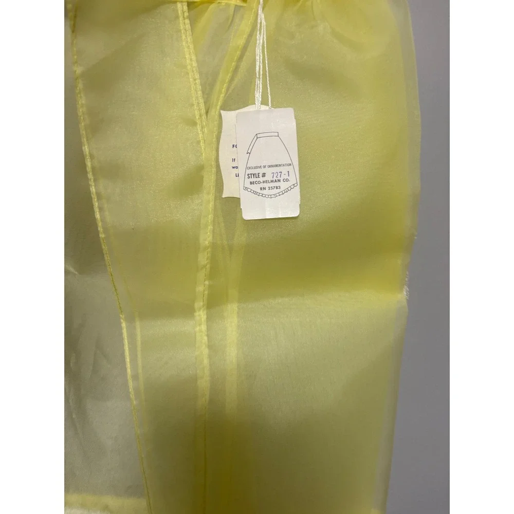 Vintage Apron By Powers Minneapolis Sheer Yellow Lace Trim New In Box